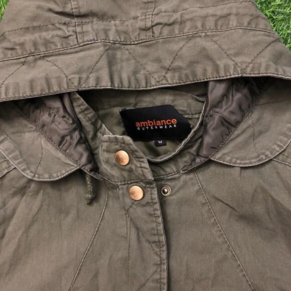 Women’s Green Ambiance Outerwear Hooded Trench Coat - Picture 4 of 5